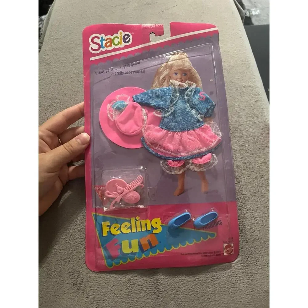 NEW Vintage Barbie Stacie Feeling‎ Fun Fashions Pink Denim Party Outfit